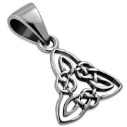 Tiny Celtic Trinity Knot Solid Silver Pendant, pn376